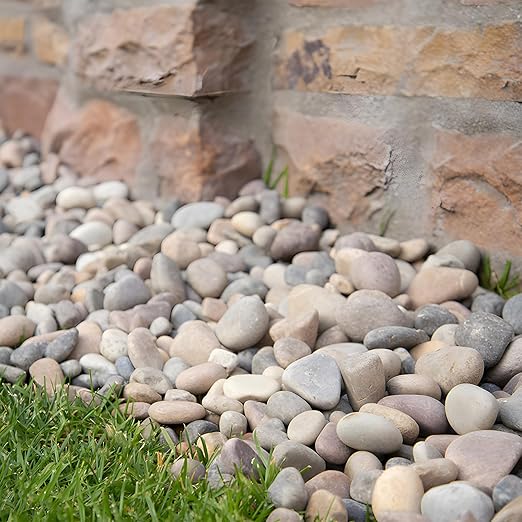 Large River Rocks for Landscaping, 40lbs Aquarium Rocks, 3-4 Inch Colorful Pebbles for Indoor Plants, Natural Stones for Garden Paving Plant Rocks Crafting Walkways