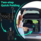 Collapsible Wagon Cart with Wheels Foldable: 360LBS Heavy Duty Folding Utility Wagon - Portable All Terrain Grocery Wagon Cart for Groceries Shopping Outdoor Camping Fishing Sports