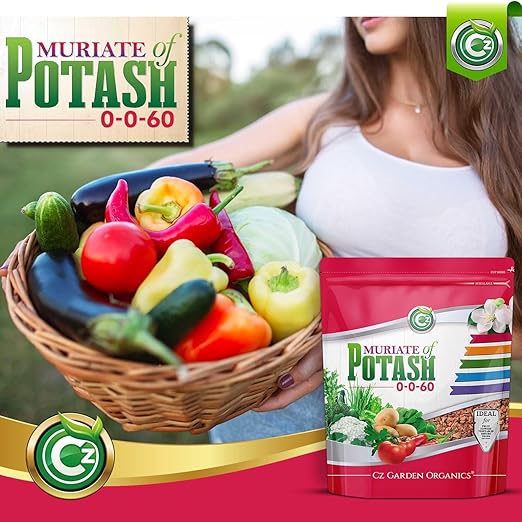Muriate of Potash 0-0-60 Fertilizer Made in USA - MOP Potassium Plant Food for Indoor/Outdoor Plants, Flower Gardens, Fruit and Vegetable Gardens, Holistic Herbs, Trees and Lawns!