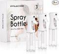 3 Pack Spray Bottle for Hair - Continuous Hair Spray Bottles Refillable Mister Sprayer for Hairstyling, Plants, Pets, Skincare, Cleaning (10.1 OZ/300ML, White)