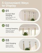 Bamworld Hanging Shelves 8Tiers Plant Hanger Indoor Window Plant Shelves Wood Plant Wall Shelf Window Sill Plant Shelf Indoor Hanging Plant Stand Living Room Decor Garden Boho Decor