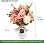 CEWOR Fake Flowers in Vase, Artificial Flowers with Vase Faux Silk Floral Arrangement Table Centerpieces Decor for Home Office Dining Farmhouse Coffee Table Living Room Bathroom Plant Decor (Pink)