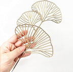 PASYOU Fake Golden Apricot Leaves Plants Artificial Gold Ginkgo Leaf Stems for Christmas Decor, Faux Plastic Sticks Picks Indoor Outdoor Home Wedding Party Event Xmas Ornaments DIY Decoration 12 Pcs
