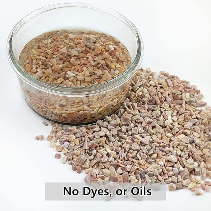 YISZM 2LB Succulent and Cactus Gravel Pebbles, 1/5 Inch Natural Decorative Polished Stones, River Rocks for Plants, Vases, Aquariums, Terrarium and Outdoor Gardening,Peach