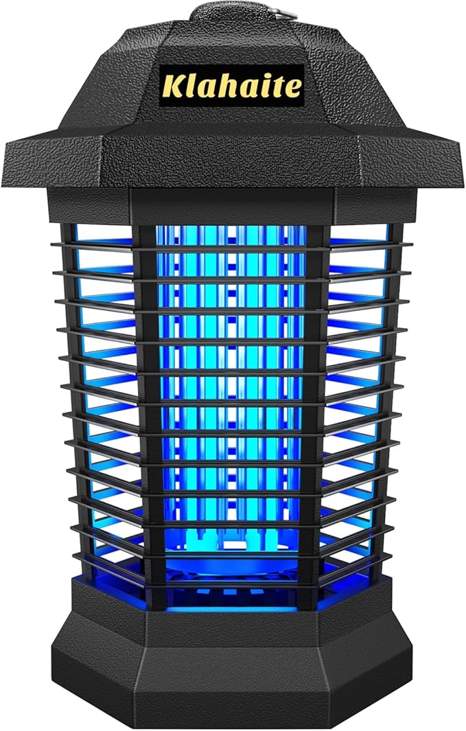 Klahaite Bug Zapper Outdoor, Electric Mosquito Zapper, Fly Zapper Indoor Fly Traps, Mosquito Repellent Outdoor Patio and Backyard Covers 1/2 Acre, 3 Prong Plug, 4200V, ABS Fireproof Plastic Outer