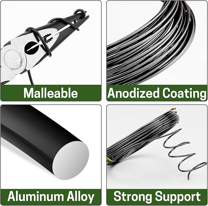 Bonsai Training Wire Set of 4, Total 128 Feet (32 Feet Each Size) 3 Size - 1.0MM, 1.5MM, 2.0MM, Corrosion and Rust Resistant
