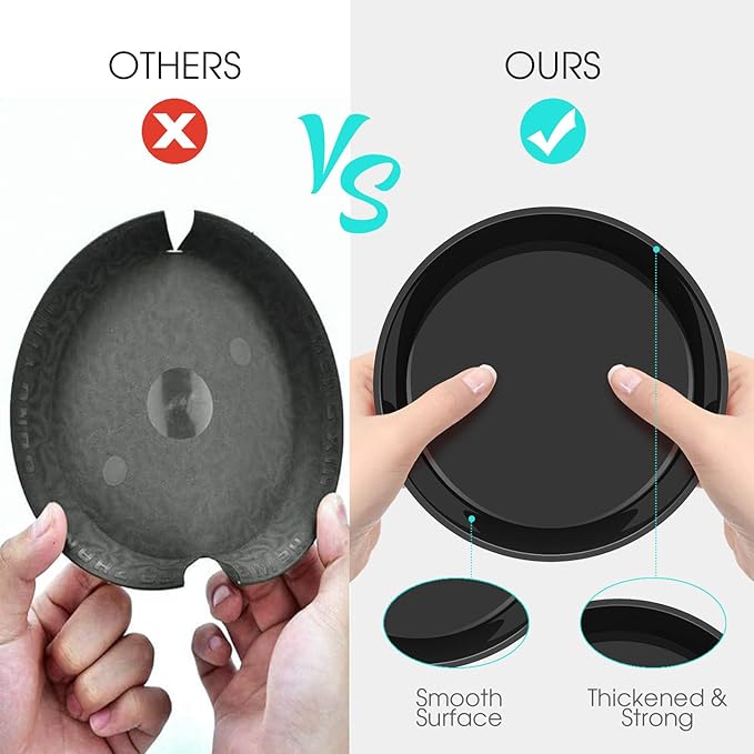 6 Pack Plant Saucer 6 8 10 Inch Plastic Plant Tray, Sturdy and Durable Flower Pot Container Accessories Plant Pot Saucers for Indoor and Outdoor (6 8 10 Inch, Black)