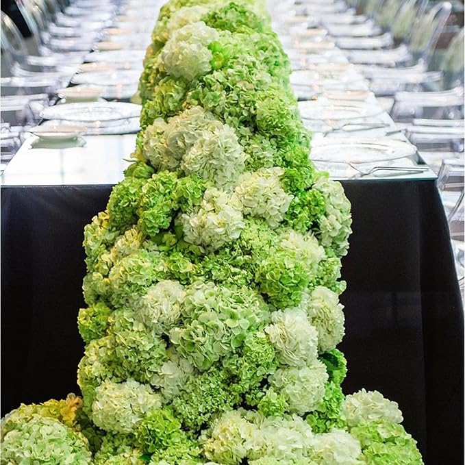 Coferset Green Hydrangea Artificial Flowers 3pcs Lifelike Faux Hydrangea Real Touch Fake Flowers for Home Wedding Christmas Office Party Living Room Decoration,22inch