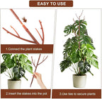 PERSZEN 6 Pack Stackable Monstera Plant Support, Plant Stakes for Indoor and Outdoor Plants Use, Garden Stakes for Climbing and Potted Plants, Pothos, Philodendron, Brown
