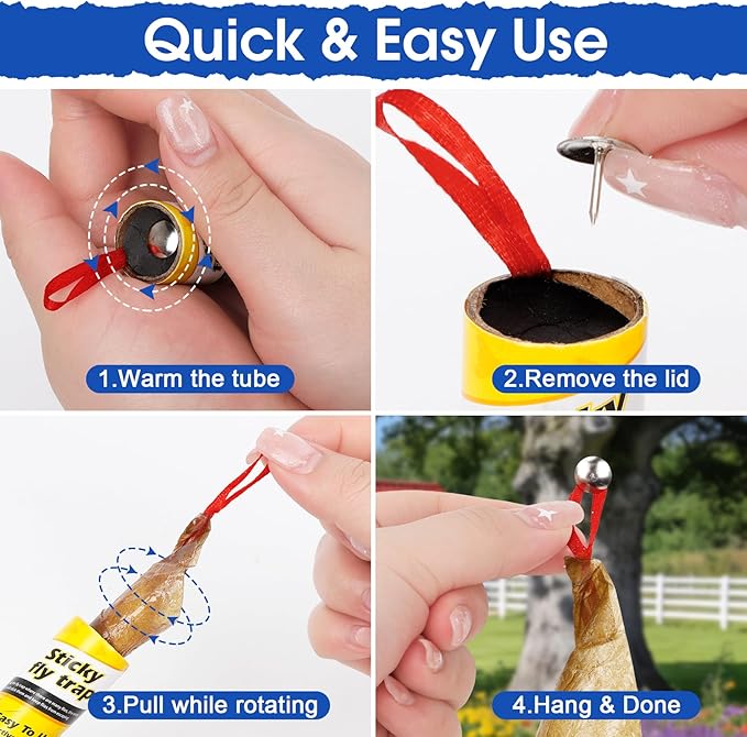 16 Pack Fruit Fly Traps for Indoors, Fly Traps Outdoor, gnat Traps for House Indoor, Fly Strips Tape Killer Catcher Paper Ribbon, Flying Insect Trap for Bug, Gnat, Insect, Mosquito