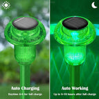 Priddop Solar Lights Outdoor Pathway Waterproof 8 Pack Green Stake LED Green Stake Acrylic Mushroom Decorative Garden Lights for Yard Landscape Patio Outside Decor