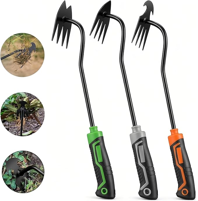 3Pcs Weed Puller Tool Garden Weed Pulling Tool,Portable Garden Weeder Tool,Gardening Weeding Tools for Garden Hand Tools for Vegetable Gardening Backyard Farm Planting & Uprooting Weeding Tool