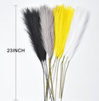 LSKYTOP Yellow Pampas Grass Decor,23Inch 16pcs Faux Pampas Grass Bouquets Artificial Pampas Fake Pampas Flower for Home Living Room Bedroom Vase Decor