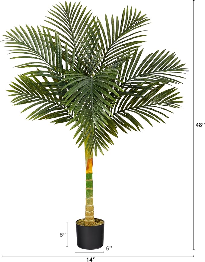 Nearly Natural 4ft. Golden Cane Artificial Palm Tree