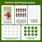 12-Pod Strawberry Seed Kit Compatible with All Hydroponics, 2 Pack Varieties: Big Fruited Red & White Alpine Strawberry - Universal Seed Starter Pods, Easy to Grow, High Germination