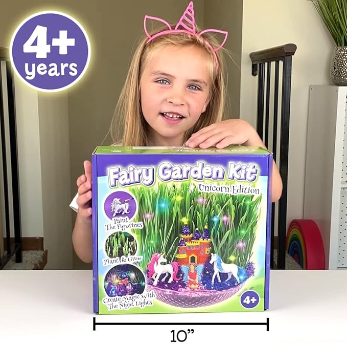Bloonsy Unicorn Fairy Garden Kit | Light Up Terrarium Kit | STEM Toys | Arts and Crafts for Girls Age 4-12 | Science Presents