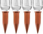 Modern Innovations Ceramic Terracotta Self Watering Spikes (4 Pack) Vacation Automatic Plant Waterer Devices, Indoor/Outdoor Planter Insert, Terra-Cotta Stakes for Potted Plants, Auto-Water System