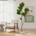 Garvee 5FT Artificial Fiddle Leaf Fig Tree in Pot, Evergreen Floor Plants for Living Room Decor, Large Potted Fake Fig Trees Tall Fake Plant for Office Entryway Front Door