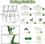2 Pack Cucumber Trellis, 49.6"×49.6" Garden Trellis for Climbing Plants Outdoor, A-Frame Vegetable Trellis for Raised Bed, Support for Tomatoes, Squash, Zucchini, Vegetables