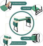 Uten Garden Kneeler Seat with Handles Portable Folding Gardening Stool Kneeling Stool Pad with 2 Bag