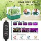 Seed Starter Tray with Grow Light, 60 Flexible Cells 5 PCS Seed Starter Kit, Reusable Seedling Starter Trays with Humidity Dome and High Lid, Germination Trays for Indoor Greenhouse Seed Starter