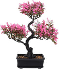 Artificial Bonsai Tree, Fake Potted Bonsai Plants Decoration, Simulation Faux Plants Decor, Desktop Realistic Welcoming Pine Ornament for Home Office Entryway Chests Decor, Pink