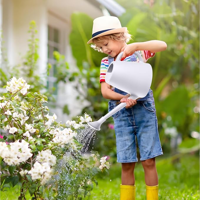 Hand Plant Watering Can - Plastic Indoor and Outdoor - 1/2 Gallon - White