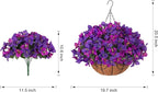 Artificial Hanging Flowers Plant with Basket for Outdoors Spring Decor, Fake Hanging Plants Faux Bougainvillea in Planter Look Real UV Resistant Silk Flowers for Outside Porch Patio Garden Home, Mix