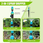 Drip Irrigation System 98ft, Fast Connect Automatic Irrigation Kit with 12mm, 6mm Blank Distribution Tubing and Accessories, DIY Garden Watering Equipment for Garden, Greenhouse, Flower Bed, Patio
