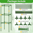 4 Pack Square Tomato Cages for Garden, 45 Inch Adjustable Tomato Stakes, Metal Tomato Trellis, Garden Plant Support for Potted Climbing Plants, Vegetables Flowers Fruits, Raised Garden Bed