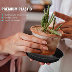 6 Pack Plant Saucer 8 10 12 Inch Plastic Plant Tray, Sturdy and Durable Flower Pot Container Accessories Plant Pot Saucers for Indoor and Outdoor (8 10 12 Inch, Black)