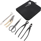 5 Piece Bonsai Tool Set, Carbon Steel Bonsai Scissors Rake Branch Cutter Pruning Shears Pliers Garden Tools