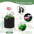 6Pcs Lily Plant Pots for Pond, Aquatic Pond Planter for Pond Durable Breathe Reusable Fabric Plant Bags for Aquatic Plants, Potato, Carrot, Onion, Flower (3 Gallon)