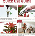 Artificial Red Dracaena Tree - 5FT Tall Fake Plants with Black Square Planter - Artificial Plants Indoor Floor Plant in Pot - Large Tropical Fake Yucca Potted Tree for Home Office Living Room Decor