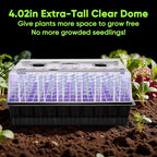 BlumWay 120-Cell Self-Watering Seed Starter Tray with Grow Light, 1-24H Timer, Seed Starter Kit with 4.02" Humidity Dome, Seedling Tray for Indoor Plant Starter, Plant Germination Trays-Black
