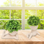 MAKHOT 4pcs Fake Succulents for Office Decorations, Artificial Succulents Plants for Work Desk, Faux Mini Plants Home Decor - Small Plant for Office Women Cubicle Decoration(Cream Color)