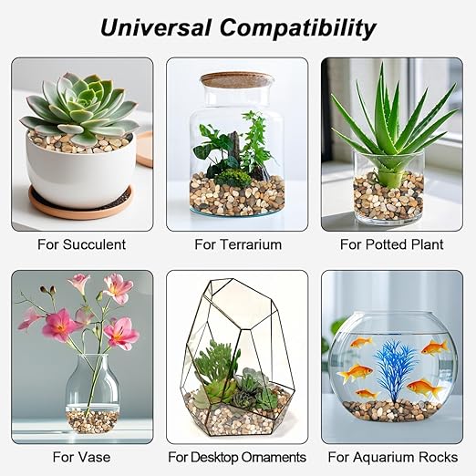 River Rocks,Landscaping Pebbles Decorative Ornamental Pebbles Garden Landscaping Stones Gravel Filler for Home Decoration Flower Bed Fish Tank Plants Vases Succulents (Mixed Color, 1 Pound)