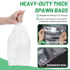 GREANER 50 Packs Mushroom Spawn Bag, 6 Mil Mushroom Growing Bag with 0.2 Micron Filter Breathable, Extra Thick 6"x5"x20" Spawn Bags