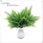 CATTREE Artificial Shrubs, Plastic Plants Bamboo Grass Fake Green Bushes Greenery Décor for Wedding Indoor Outdoor Home Garden Verandah Office Table Centerpieces Arrangements Decoration 4 Pcs