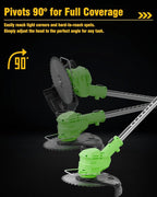 3 in 1 Cordless Weed Wacker, 21V Battery Powered Weed Eater & Brush Cutter, Electric Grass Trimmer/Edger Lawn Tool, 19000RPM Motor, 2 x 2.0Ah Batteries and Charger Included, Eco Friendly Grass Cutter