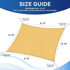 RoomHacks 10'x13' Sun Shade Sail, UV Protection Outdoor Shade, Curved Tear Resistant Heavy Duty Sun Shade for Patio Garden, Backyard, Deck, Car Port, Playground, (Sand)