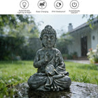 Suyorpe Buddha Statue Outdoor Statues with Solar Lights - Sitting Buddha Figurine for Garden, Zen Decor for Garden,Home, Patio, Lawn,Yard Balcony
