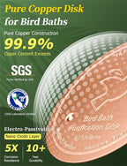 Mellbree Bird Bath Copper Disc & Clean Set, 0.6mm Reinforced 99.99% Pure Copper Cleaning Disk with Cleaning sponges Sandpaper and Microfiber Cloths for Cleaning Bird Baths and Bird Bath Disk