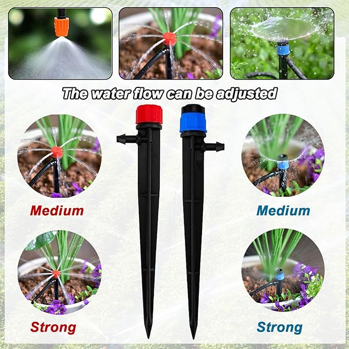 240FT Drip Irrigation System,Irrigation System for Garden with 1/2 inch Hose 1/4 inch Distribution Tubing and Accessories,Drip Irrigation Parts Garden Watering System