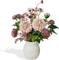 Jahe Fake Flowers Mixed Bouquet, Artificial Flowers with Paper Pulp Planter, Silk Faux Flowers with Vase Home Decor Arrangement, Office Dining Decor, Table Centerpieces, Nude Pink
