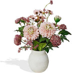 Jahe Fake Flowers Mixed Bouquet, Artificial Flowers with Paper Pulp Planter, Silk Faux Flowers with Vase Home Decor Arrangement, Office Dining Decor, Table Centerpieces, Nude Pink