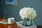 MOOMASS Artificial Peony and Glass vase Decoration, Ins Style Artificial Flower Glass Bottle Set