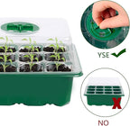 Seed Starter Tray, 12 Set Seedling Kits with Adjustable Humidity Dome, Plant Starter Kit for Seeds Growing Starting (12 Cells per Tray)