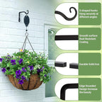 Mkono Plant Hangers Indoor, 6 Inch Metal Plant Bracket, Decorative Wall Hooks for Hanging Plants, Bird Feeder, Flower Basket, Wind Chimes, Home Outdoor Decor, 2 Pack Black
