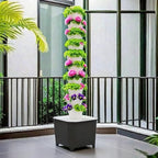 TIRUSSS Hydroponic Growing System Kit, Aeroponic Tower 50 Hole Garden Vertical Vegetable Planting System with Pump and Mobile Water Tank